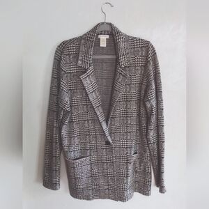 Max Studio Black and White Checkered Blazer